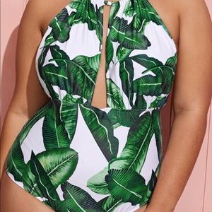 SHEIN Palm halter swim